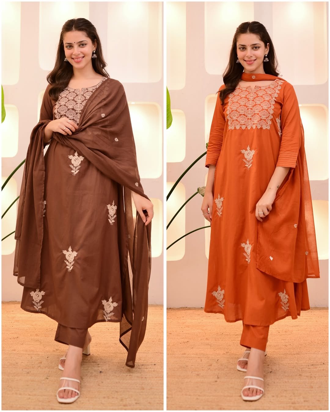 WhatsApp-Image-2025-07-15-at-03.18.58-1.jpeg Embroidered Cotton 3-Piece Suit – Coffee & Orange (Dual Color Options) - Image 1