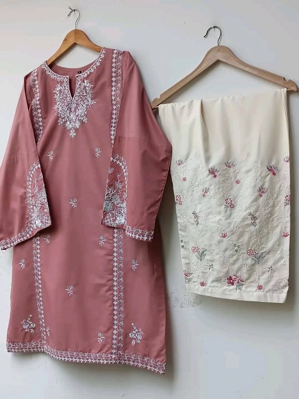 FB_IMG_1759511239093.jpg মেরুন কটন এমব্রয়ডারি কুর্তি - Image 1