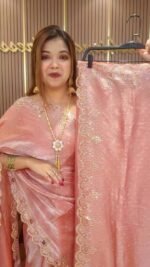 Indian Imported Jimichoo Designer Saree – Pink - Image 4