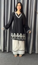 Black & White Embroidered 2-Piece Set - Image 3